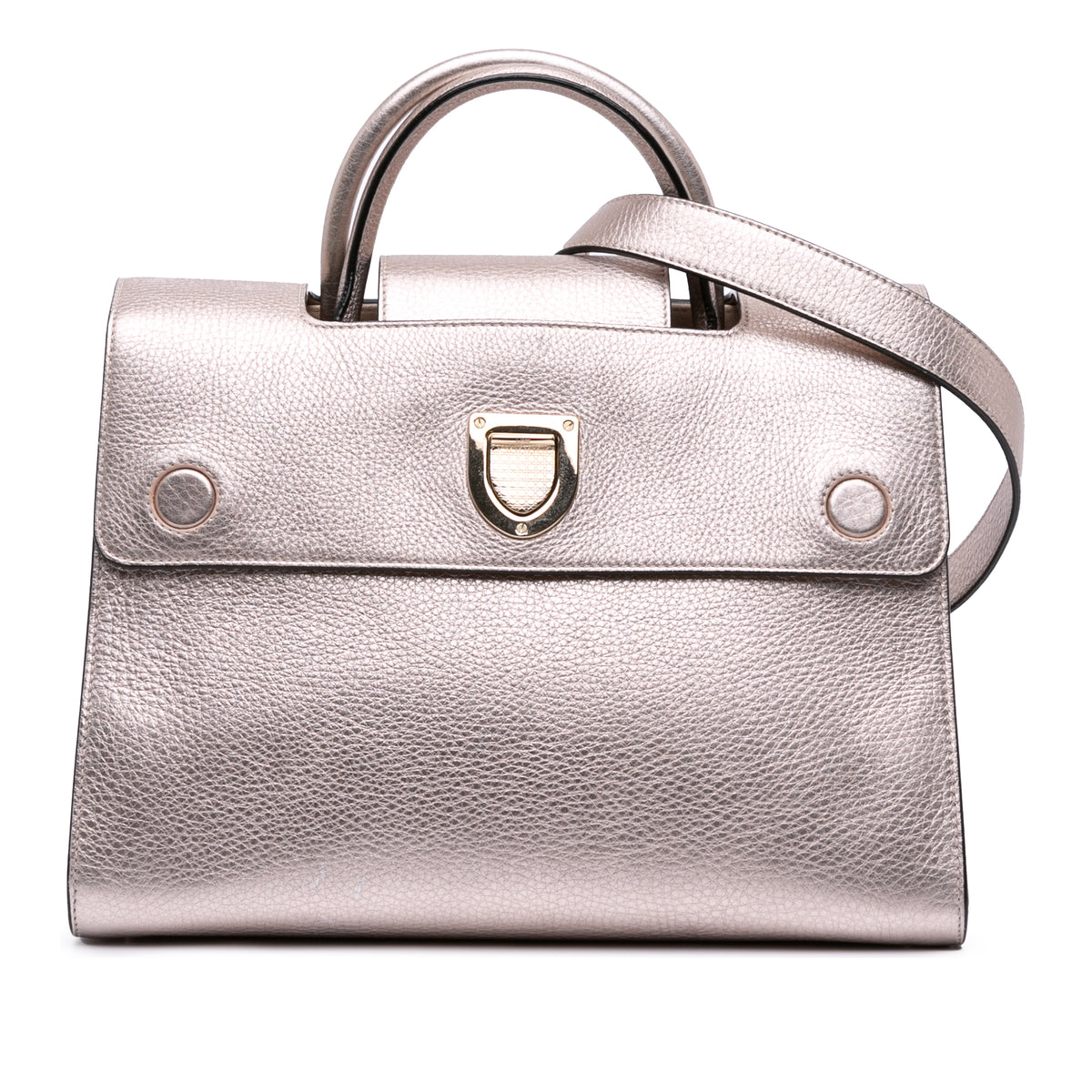 Medium Metallic Grained Calfskin Diorever Satchel