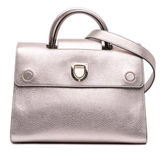 Medium Metallic Grained Calfskin Diorever Satchel