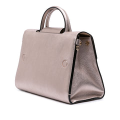 Medium Metallic Grained Calfskin Diorever Satchel
