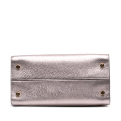 Medium Metallic Grained Calfskin Diorever Satchel
