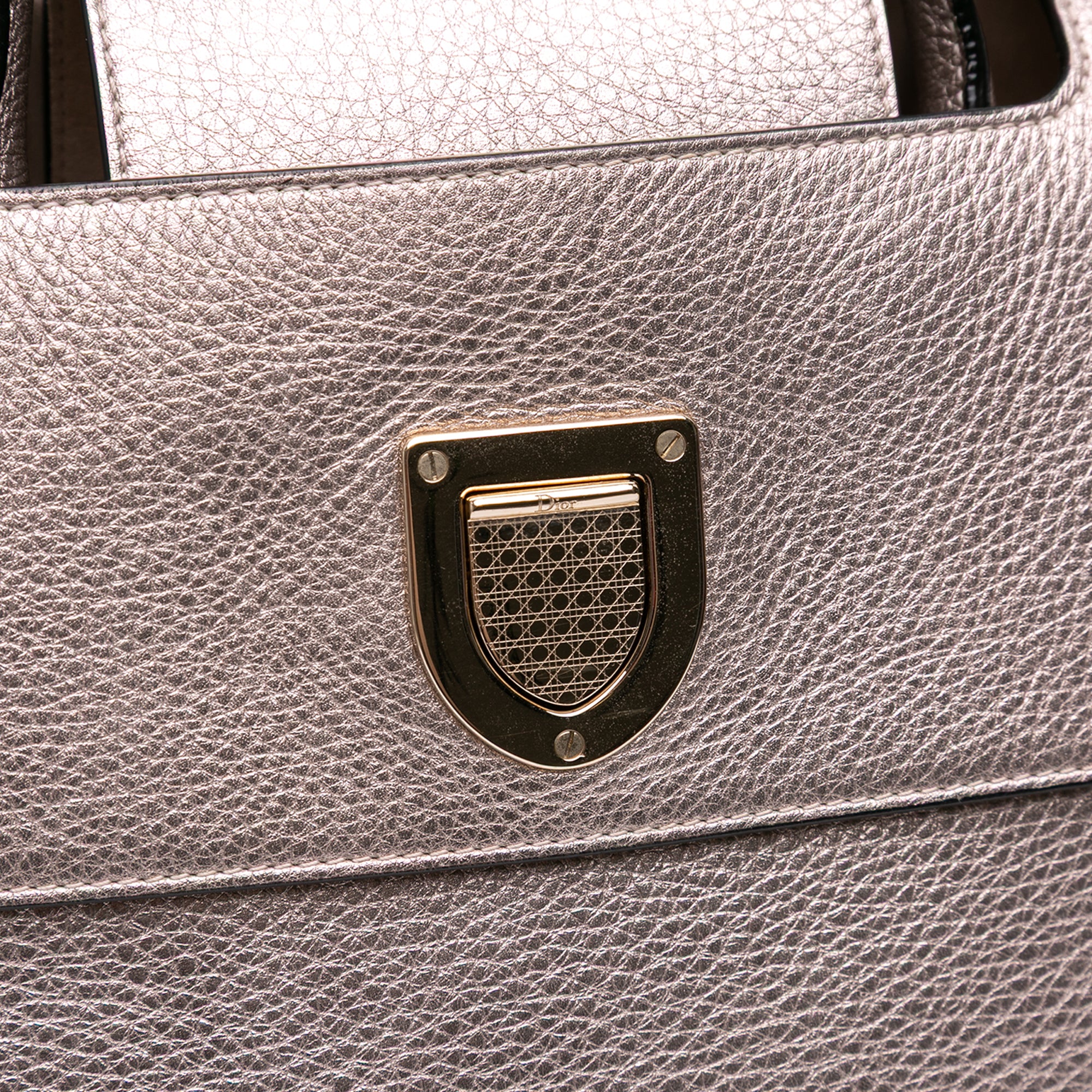 Medium Metallic Grained Calfskin Diorever Satchel