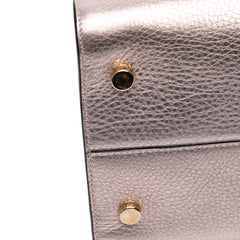 Medium Metallic Grained Calfskin Diorever Satchel