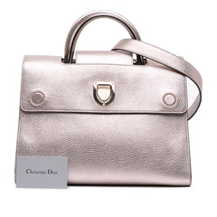 Medium Metallic Grained Calfskin Diorever Satchel