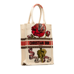 Fleurs Bibliques Embroidery Vertical Book Tote