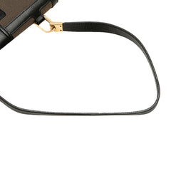 Canvas and Leather Square G Flap Shoulder Bag