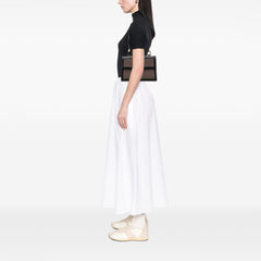 Canvas and Leather Square G Flap Shoulder Bag