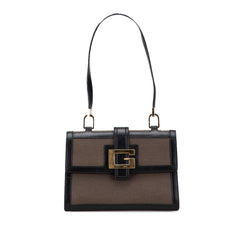 Canvas and Leather Square G Flap Shoulder Bag