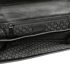 Canvas and Leather Square G Flap Shoulder Bag