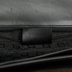 Canvas and Leather Square G Flap Shoulder Bag