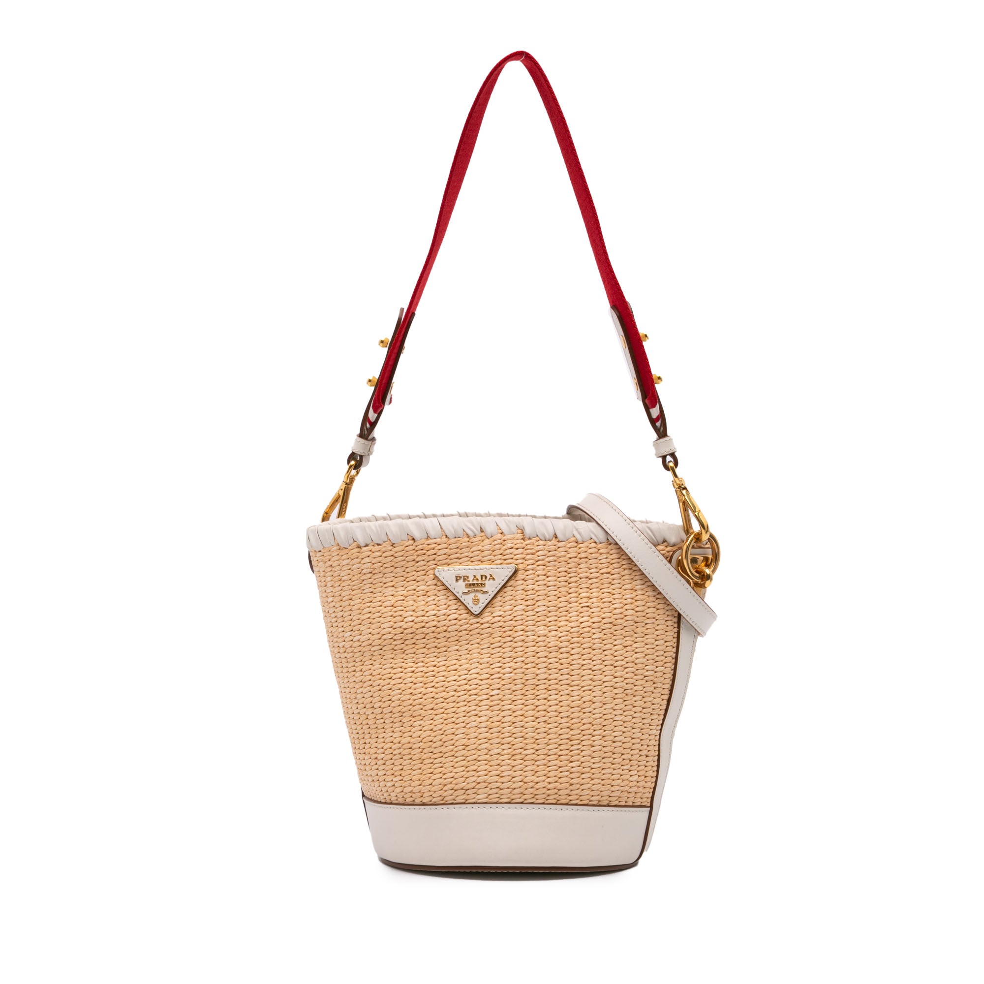City Calf Trimmed Paglia Bucket Bag
