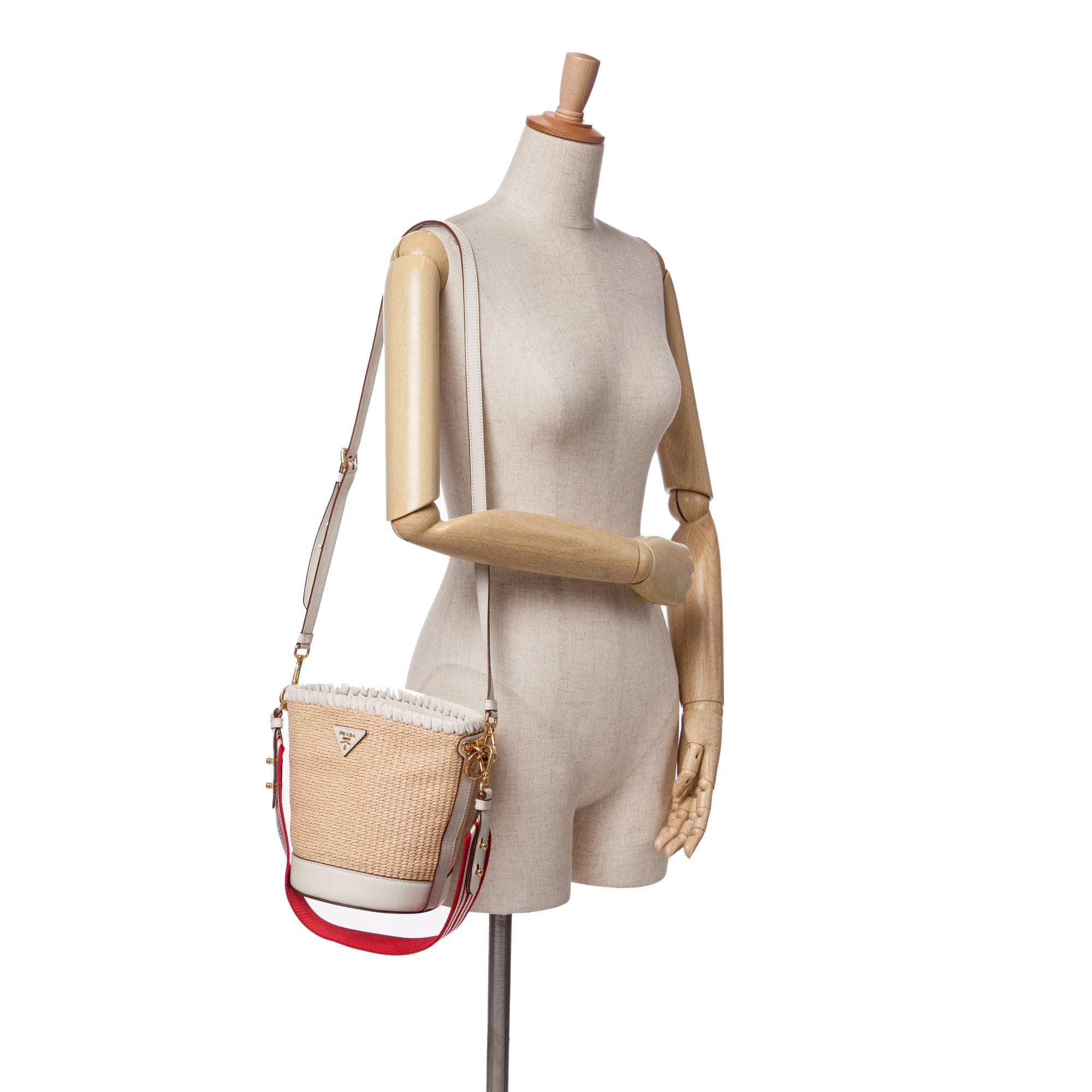City Calf Trimmed Paglia Bucket Bag