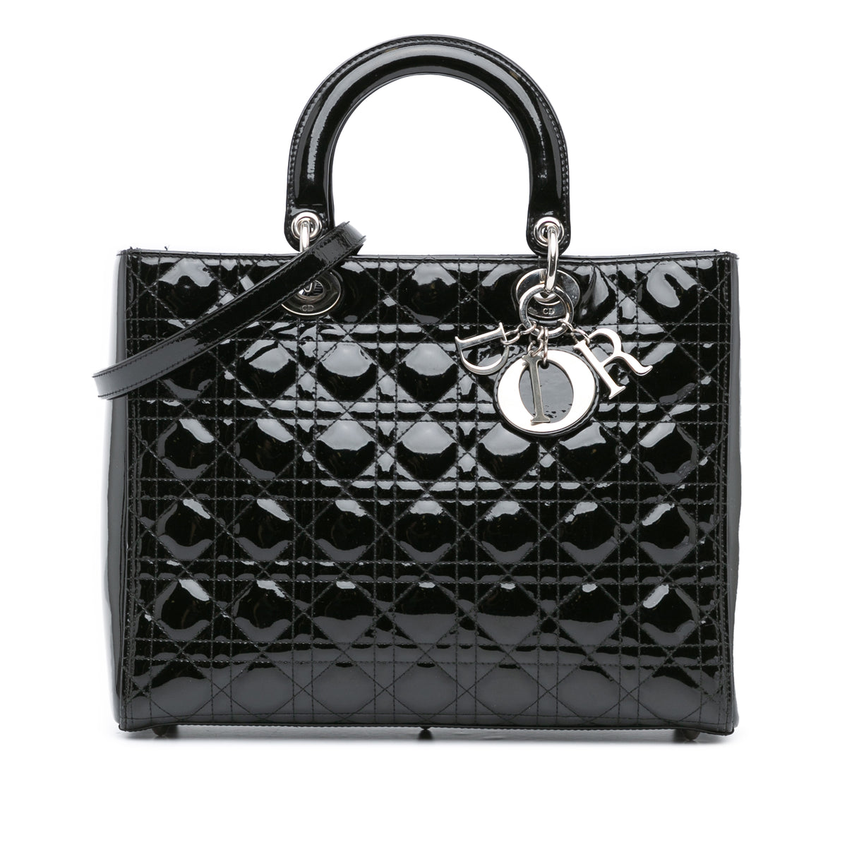 Large Patent Cannage Lady Dior