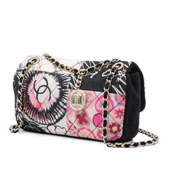 Mini Rectangular Printed Nylon and Jersey Patchwork Single Flap