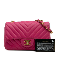 Mini Rectangular Classic Chevron Lambskin Single Flap