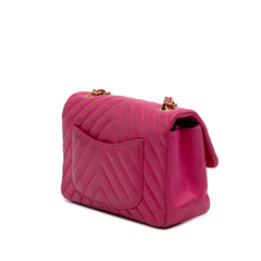 Mini Rectangular Classic Chevron Lambskin Single Flap