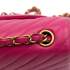 Mini Rectangular Classic Chevron Lambskin Single Flap