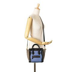 Nano Tricolor Leather Luggage Tote