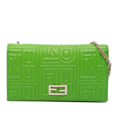 Nappa Logo Embossed Long Wallet On Chain