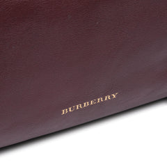 Medium Leather and House Check Banner Satchel