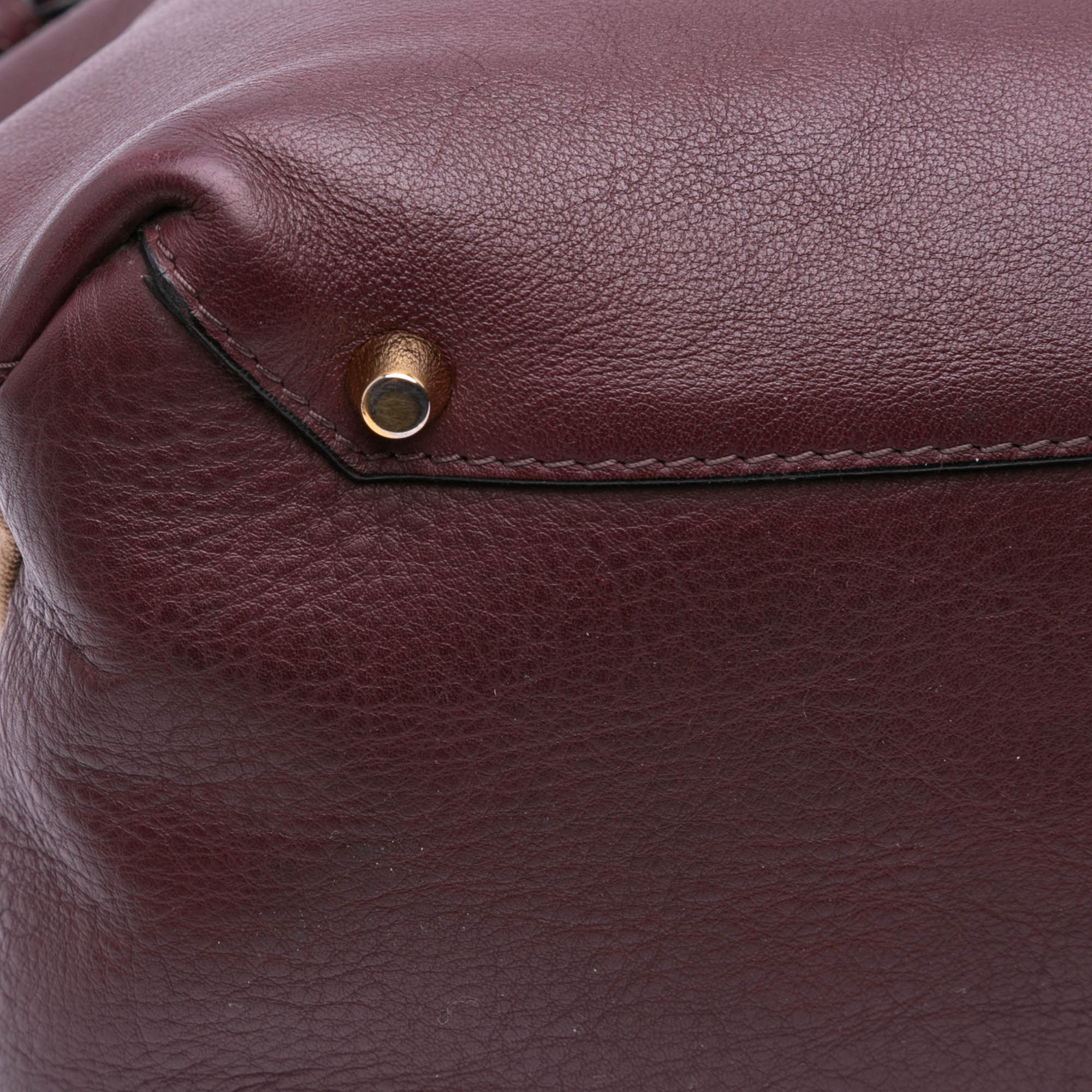 Medium Leather and House Check Banner Satchel