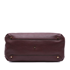 Medium Leather and House Check Banner Satchel
