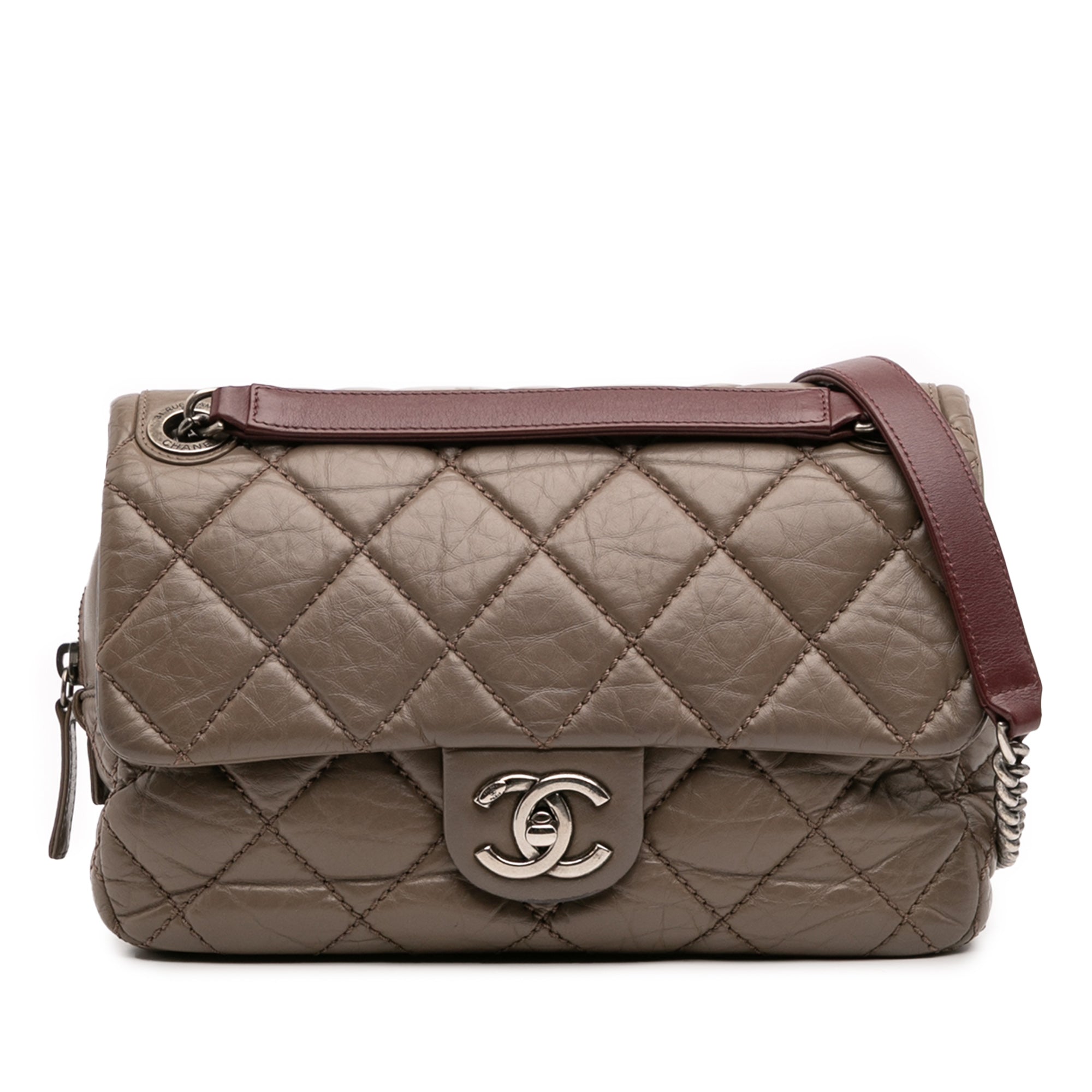 Medium Quilted Aged Calfskin Portobello Flap
