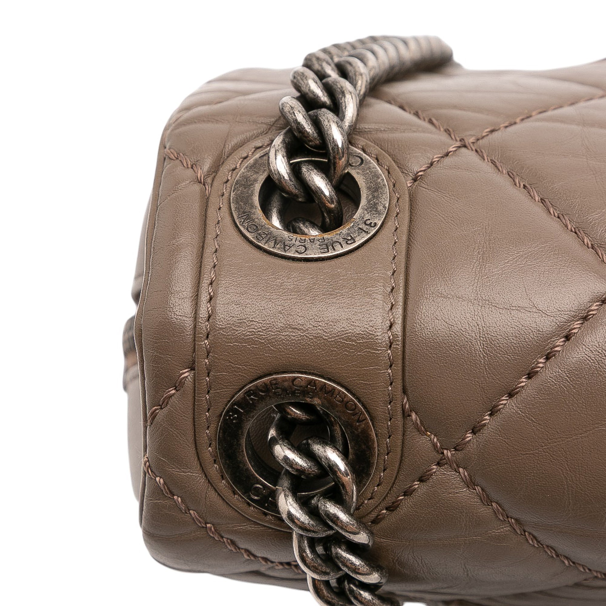 Medium Quilted Aged Calfskin Portobello Flap
