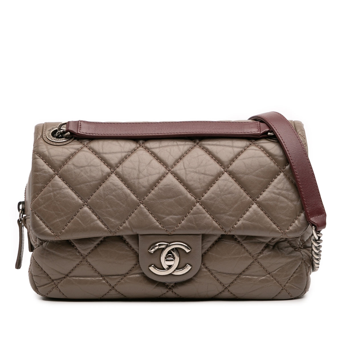 Medium Quilted Aged Calfskin Portobello Flap