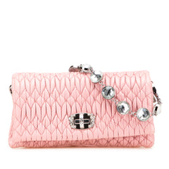 Matelasse Nappa Crystal Chain Satchel