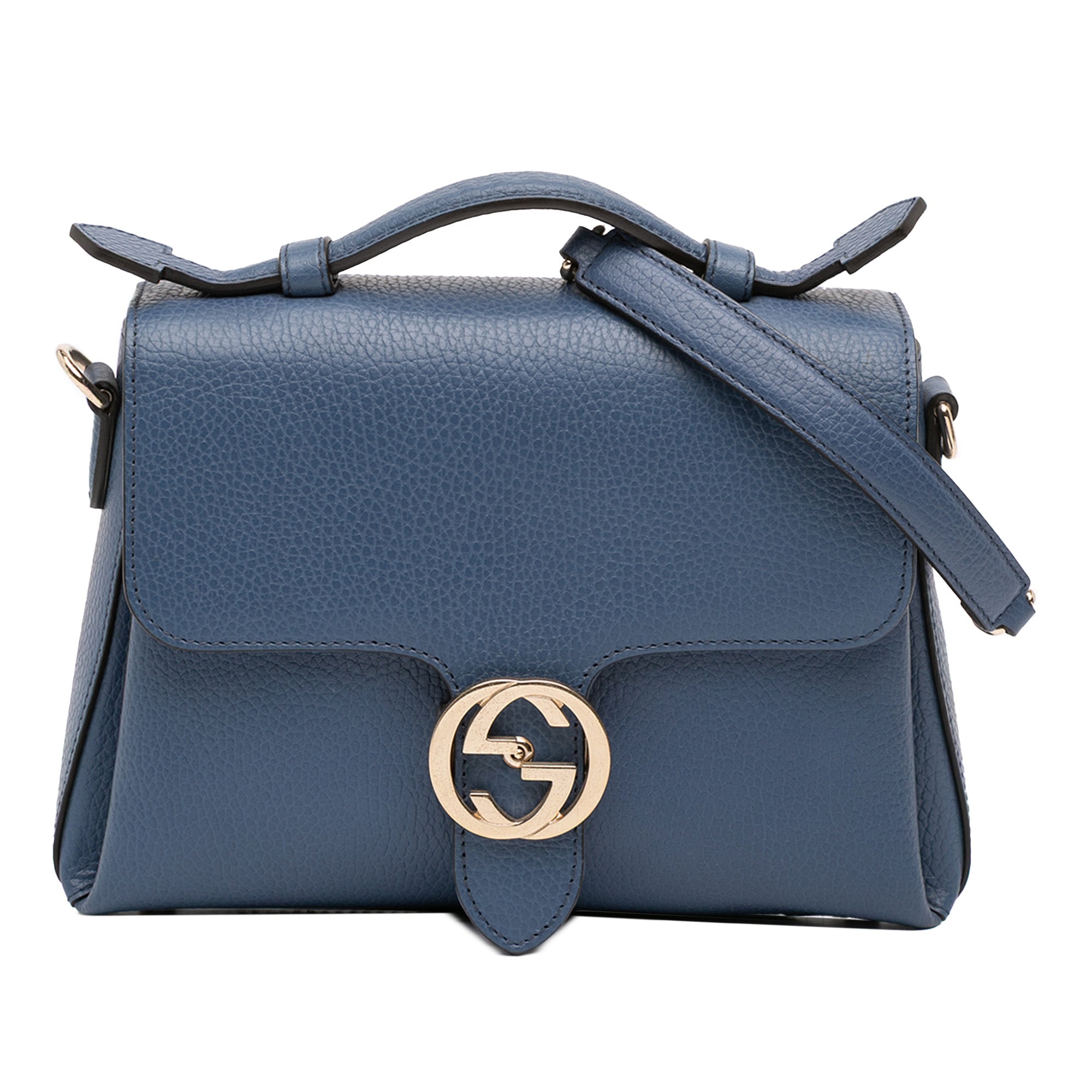 Small Dollar Calf Interlocking G Satchel