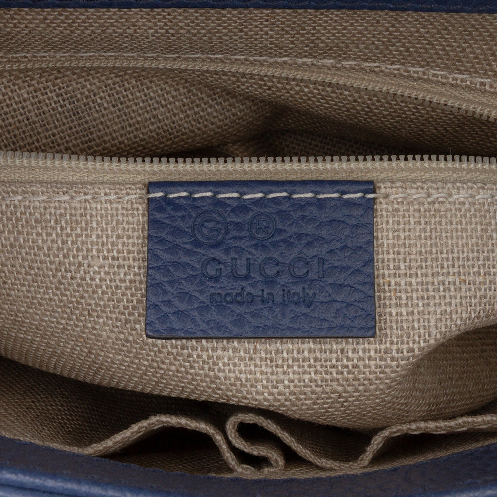 Small Dollar Calf Interlocking G Satchel