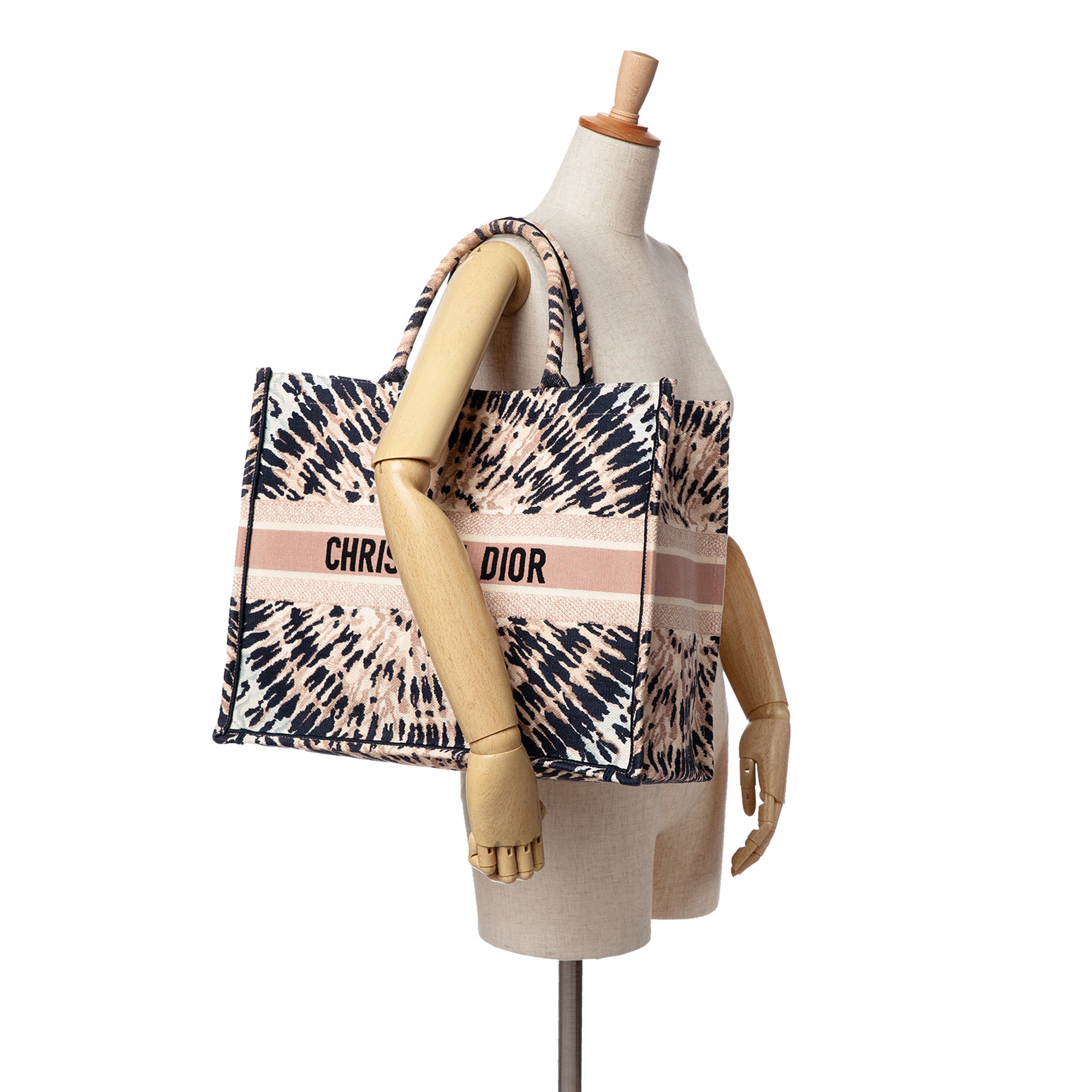 Large Embroidered Canvas Tie Dye Book Tote