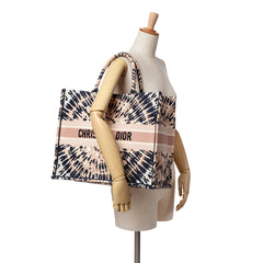 Large Embroidered Canvas Tie Dye Book Tote