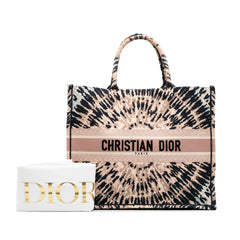 Large Embroidered Canvas Tie Dye Book Tote