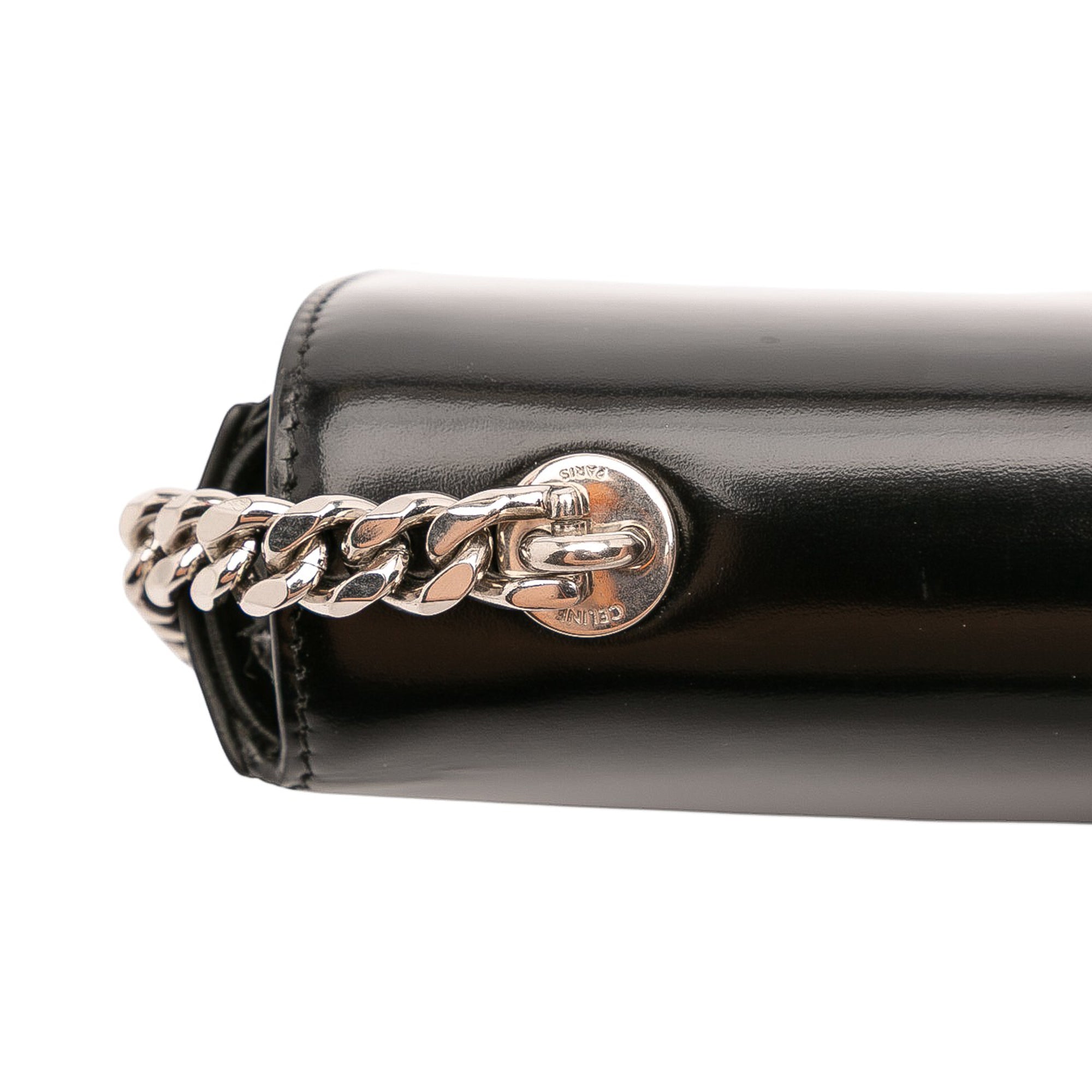 Shiny Calfskin Claude Chain Shoulder Bag