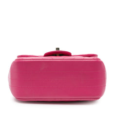 Mini Square Classic Chevron Lambskin Single Flap