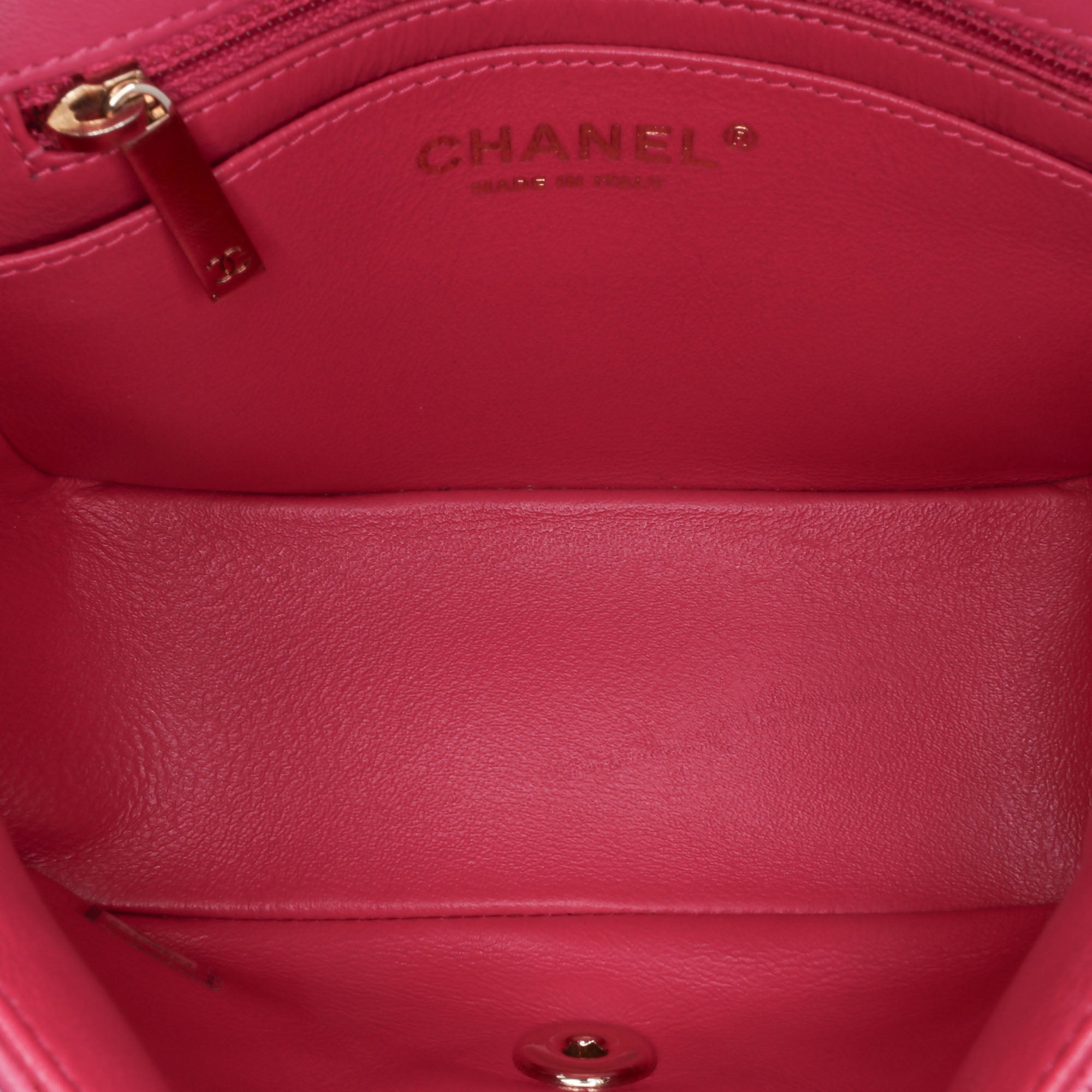 Mini Square Classic Chevron Lambskin Single Flap