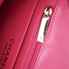 Mini Square Classic Chevron Lambskin Single Flap