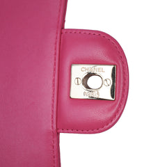 Mini Square Classic Chevron Lambskin Single Flap
