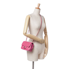 Mini Square Classic Chevron Lambskin Single Flap