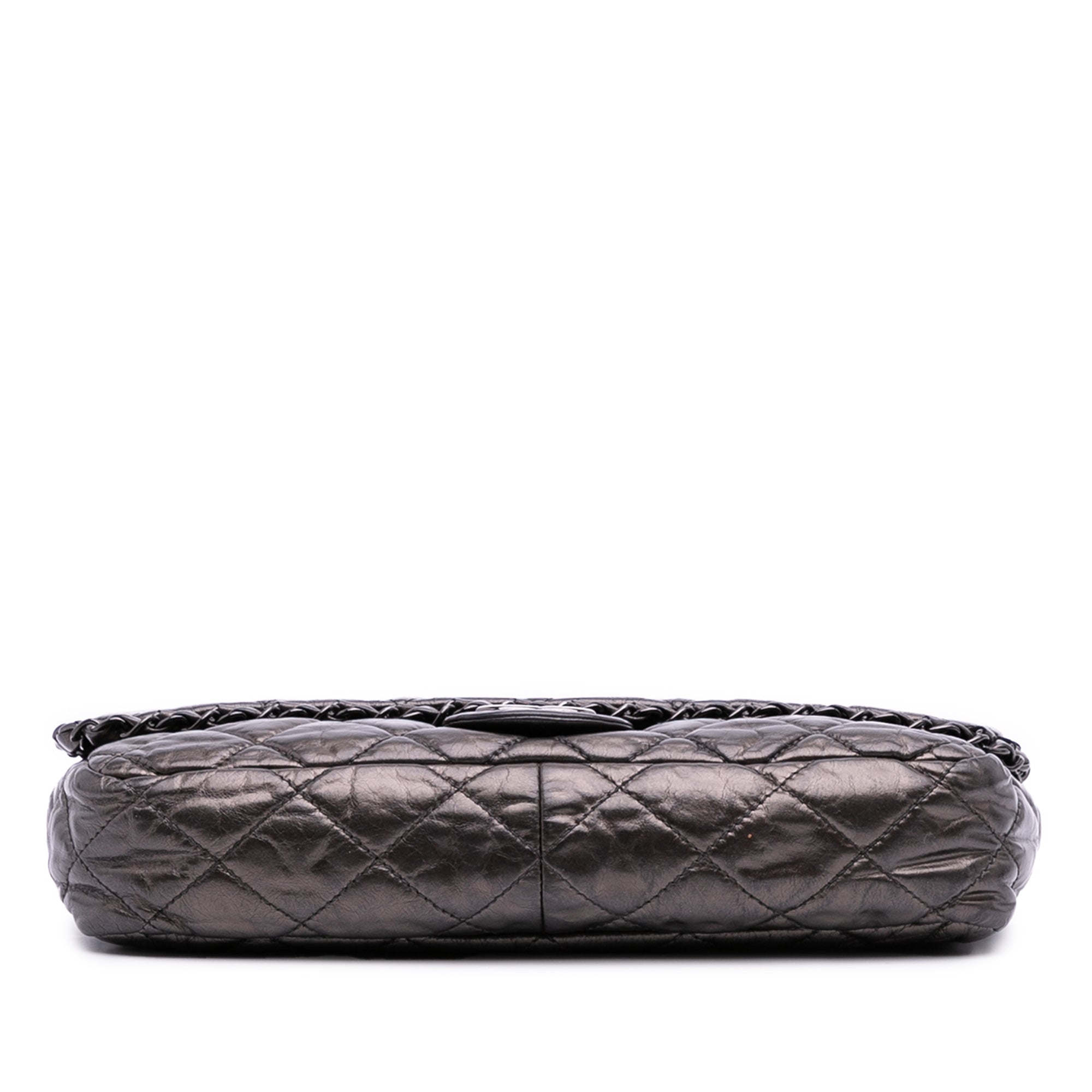 Medium Quilted Metallic Aged Calfskin Chain Me Flap