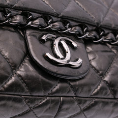 Medium Quilted Metallic Aged Calfskin Chain Me Flap