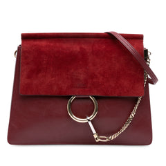 Medium Calfskin and Suede Faye Crossbody