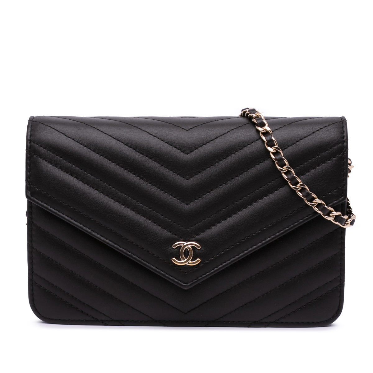 Goatskin Chevron Statement Wallet On Chain