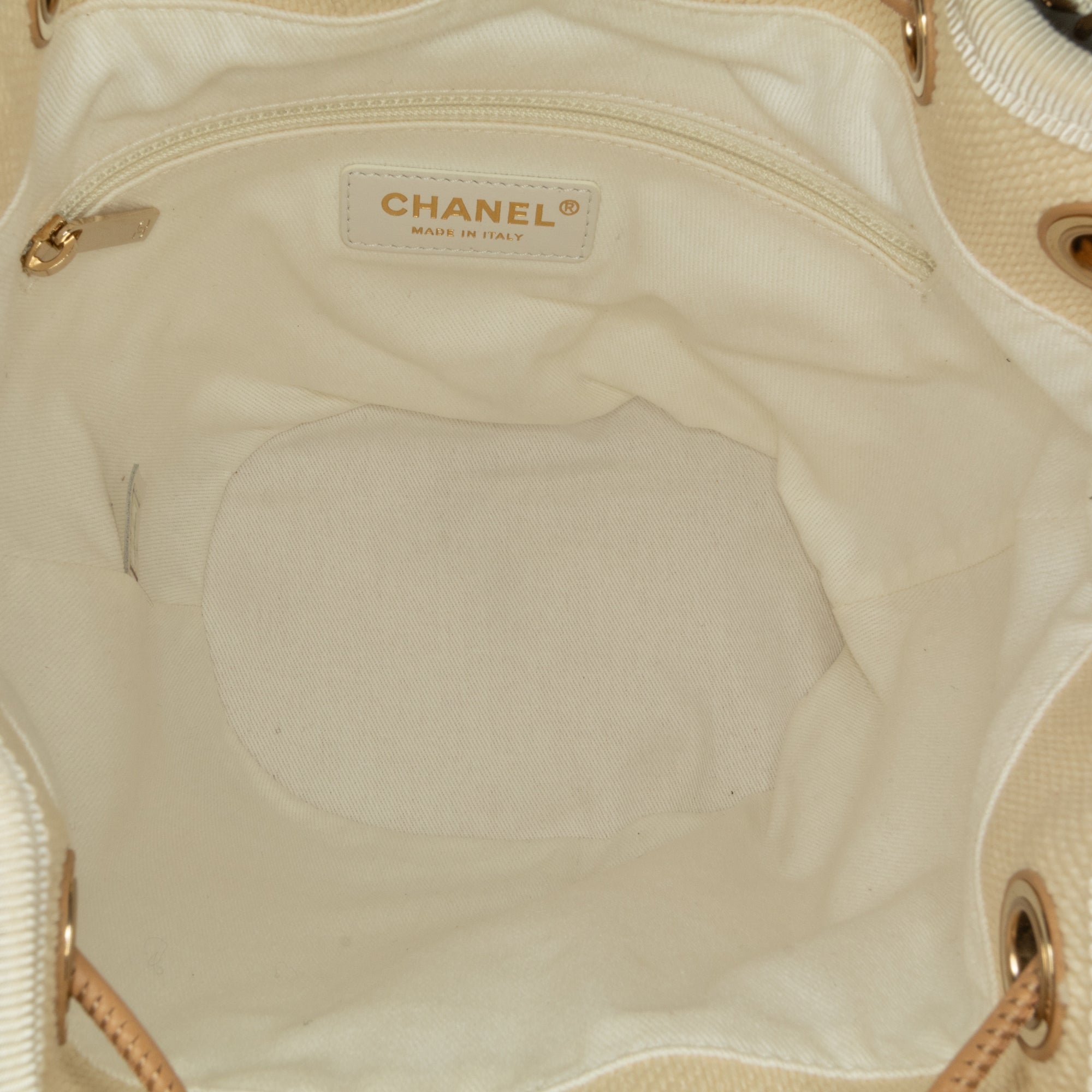 Canvas Deauville Pearl Drawstring Bucket Bag