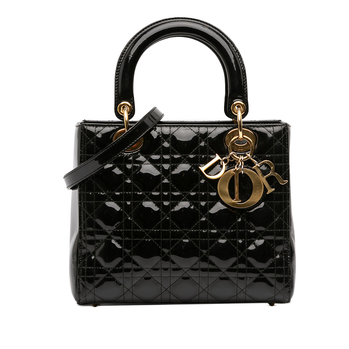 Medium Patent Cannage Lady Dior