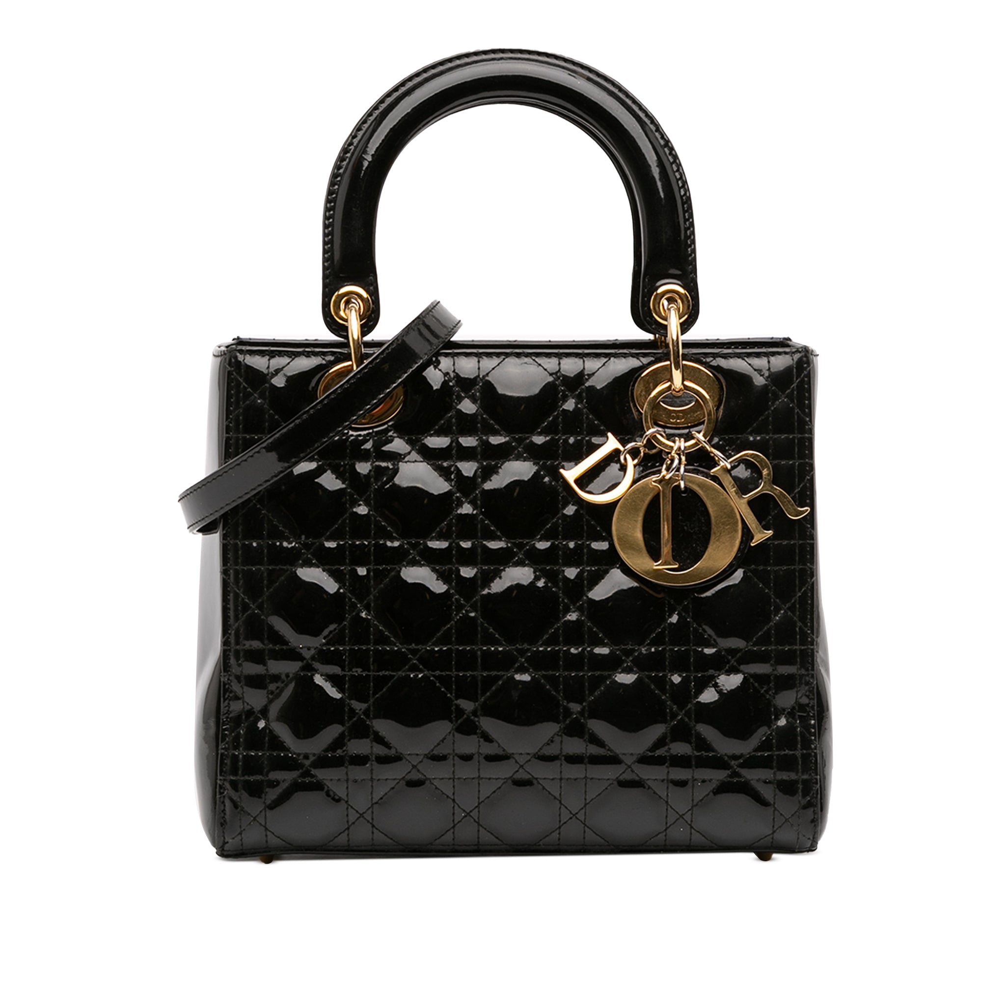 Medium Patent Cannage Lady Dior