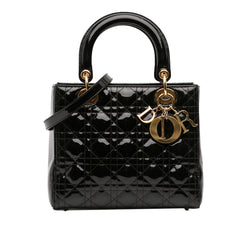 Medium Patent Cannage Lady Dior