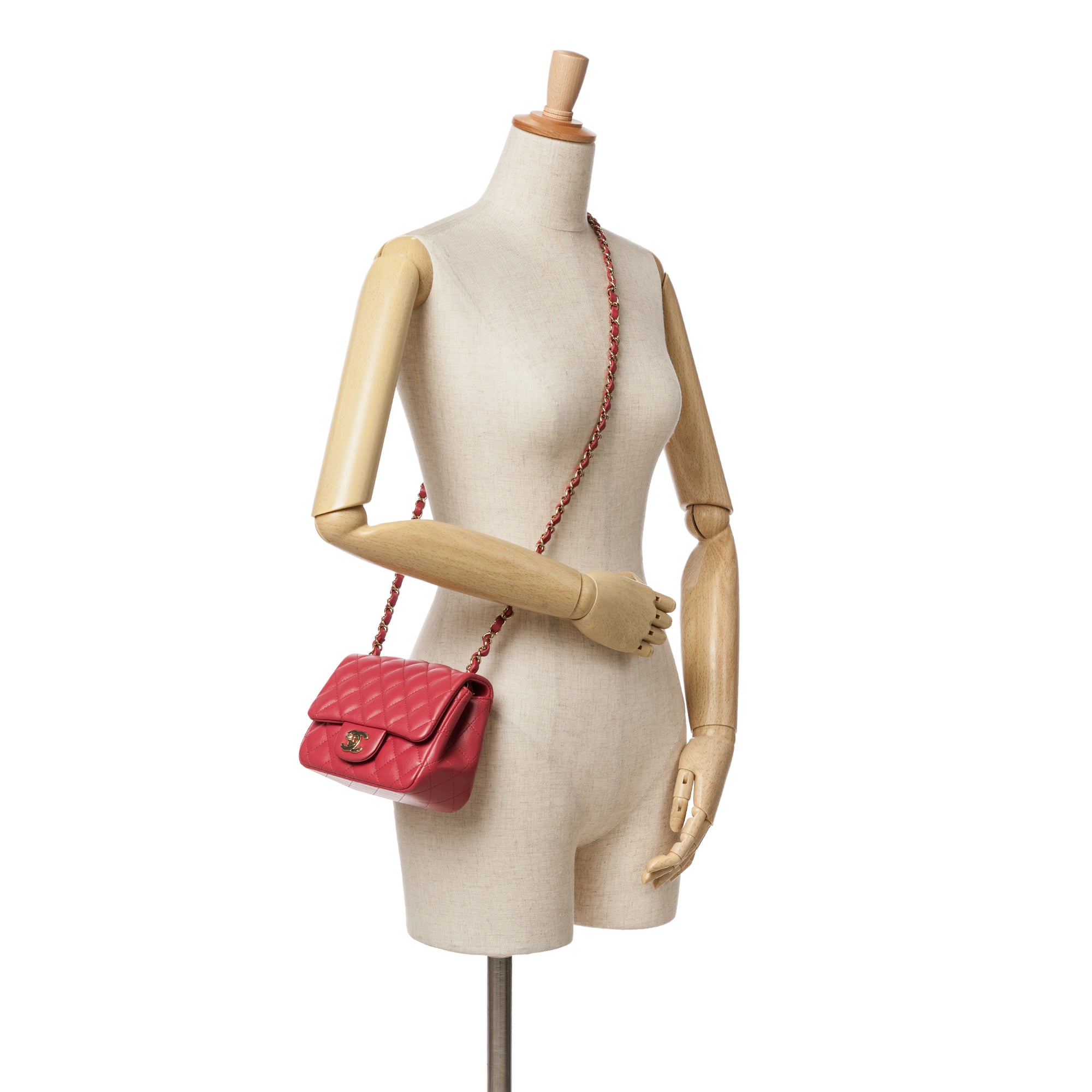 Mini Square Classic Lambskin Single Flap