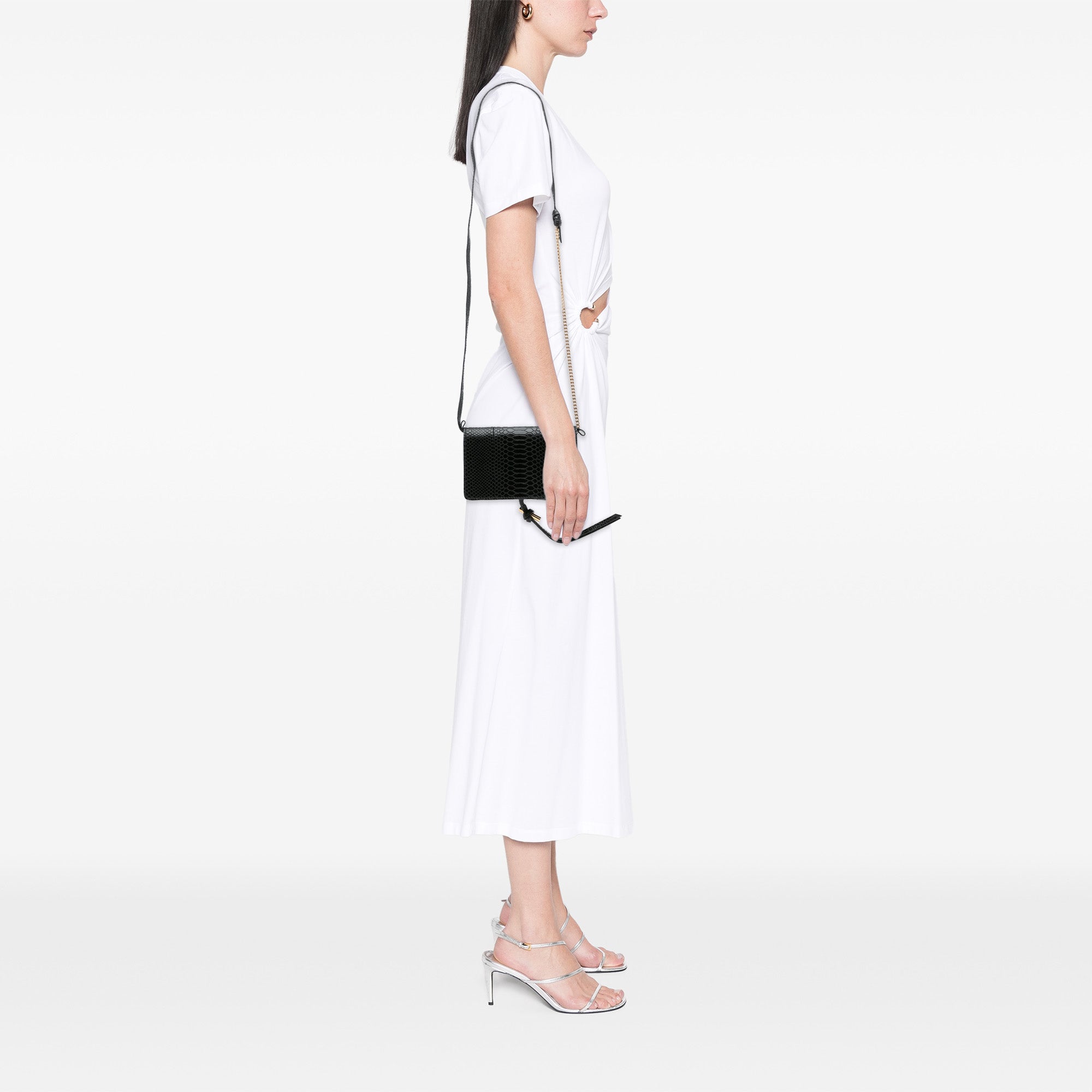 Snakeskin Embossed Faux Leather Flo Crossbody